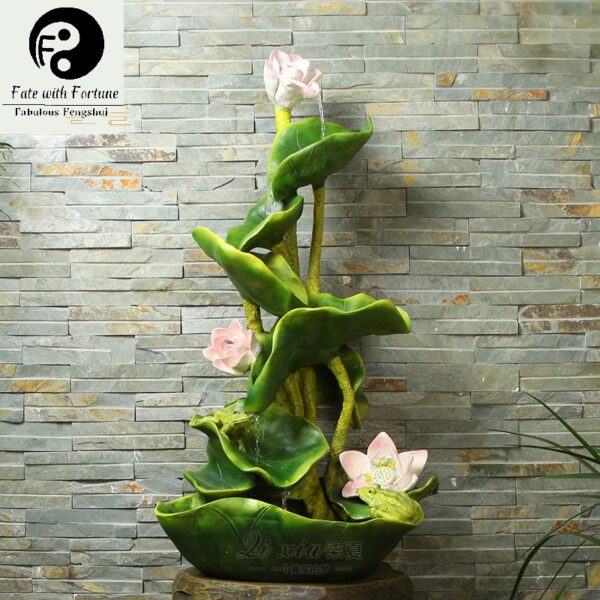 Lotus Water Fountain Resin Decorations/ Feng Shui Ornaments