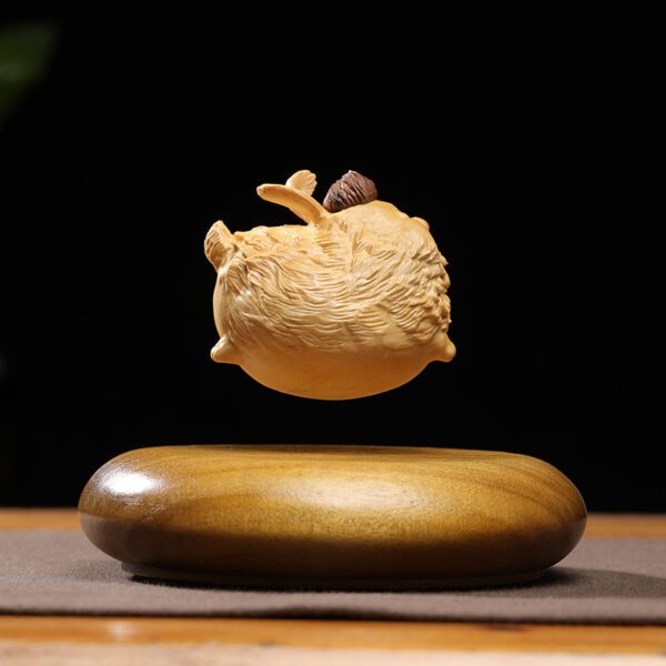 Magnetic Levitation Carved Wooden Decoration: Zodiac - Rabbit