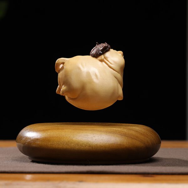 Magnetic Levitation Carved Wooden Decoration: Zodiac -Ox