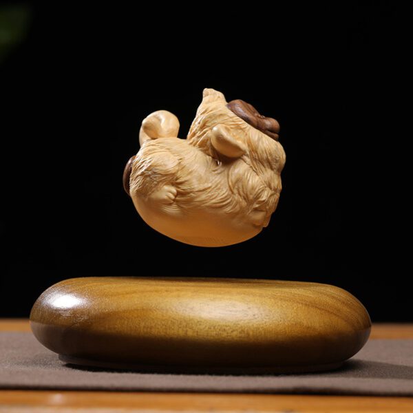 Magnetic Levitation Carved Wooden Decoration: Zodiac - Monkey