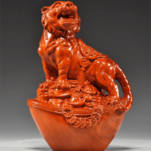 Rosewood/ Ebony Carving: Zodiac-Tiger - Rosewood Tiger, 12cm*7.5cm*15cm