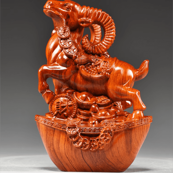 Rosewood/ Ebony Carving: Zodiac- Goat - Rosewood Goat, 12cm*7.5cm*15cm