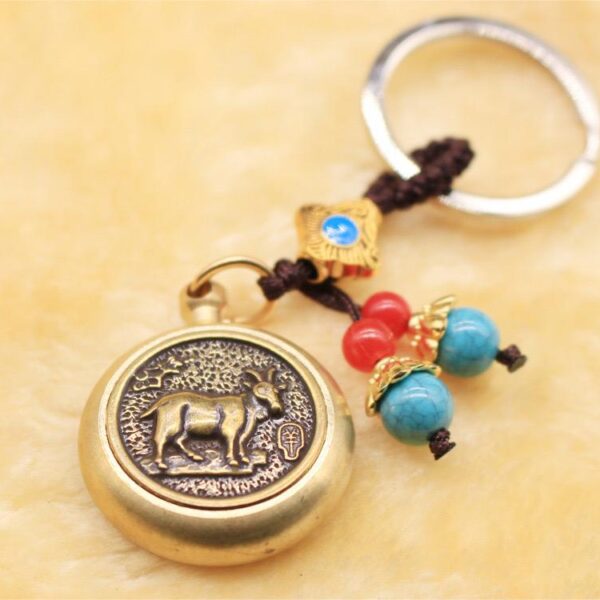 Brass Rotary Key Chain, Car key Pendant - Ox