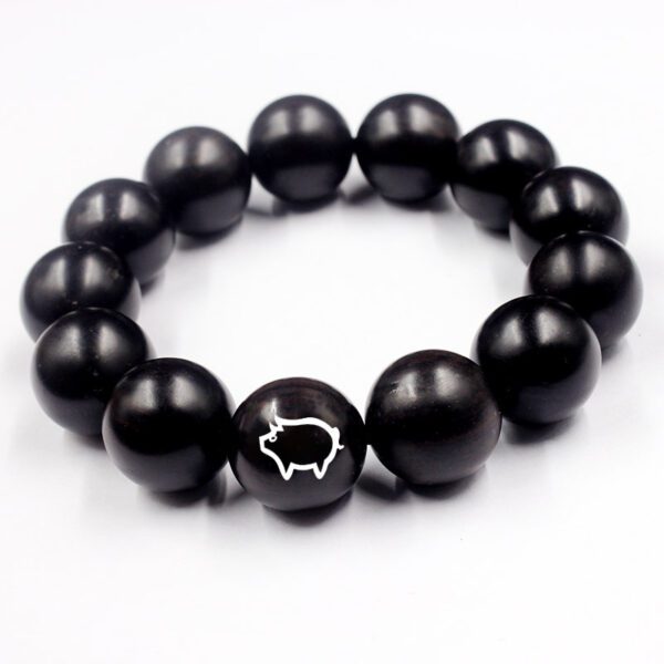 Ebony Silver Bracelet: Zodiac -Pig