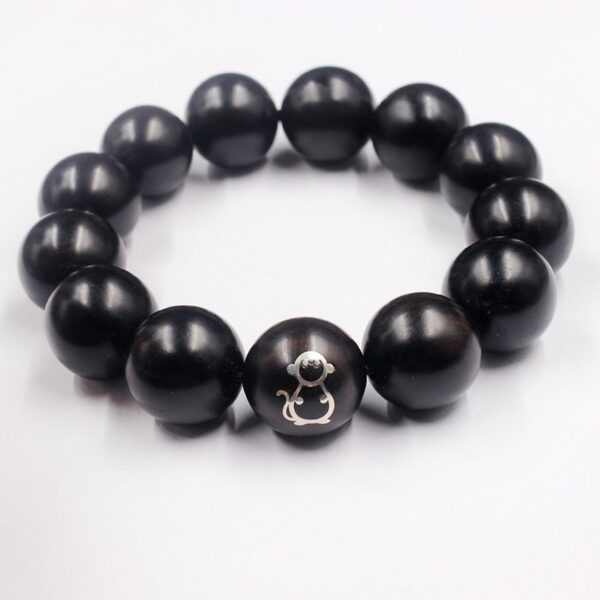 Ebony Silver Bracelet: Zodiac - Monkey - 12mm