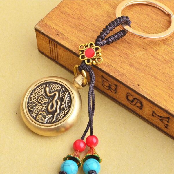 Brass Rotary Key Chain, Car key Pendant - Snake