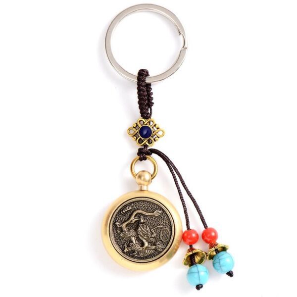 Brass Rotary Key Chain, Car key Pendant - Dragon