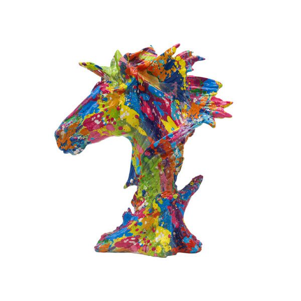 Horse-Head Resin Water Transfer Sculpture