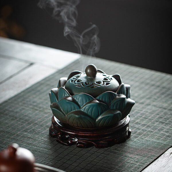 Ceramic Lotus Incense Burner