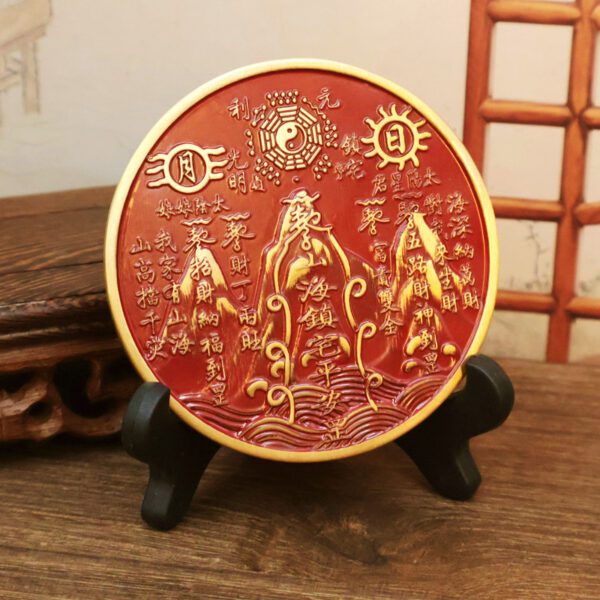 Brass Shanhai Town Gossip Bronze Mirror Four Gods Beast Tabletop Decoration