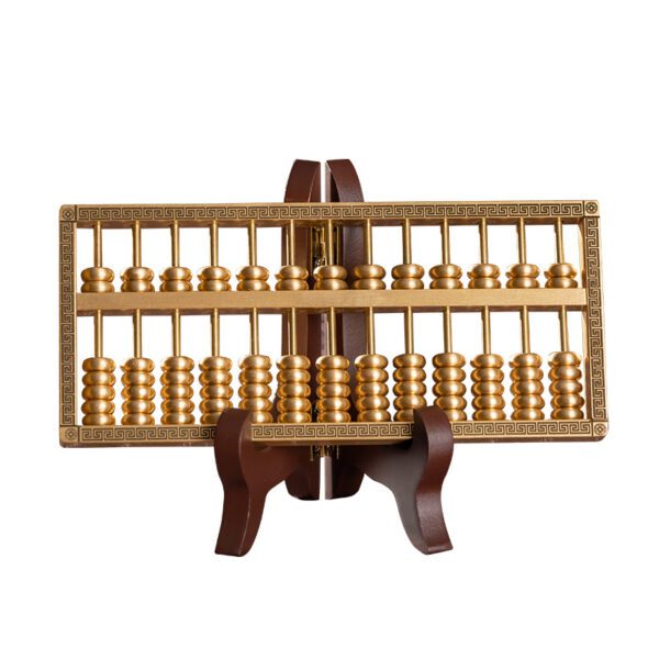 Solid Brass Four-Square Copper Flower Pattern Abacus Ornament