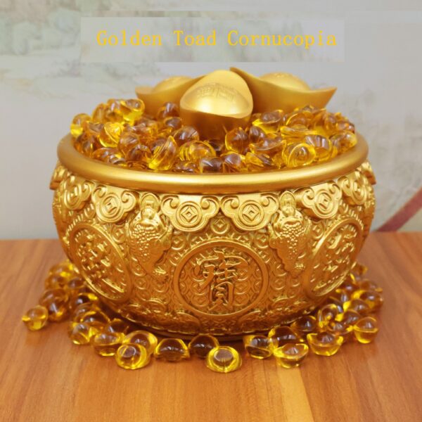 Brass Treasure Pot Incense Burner Golden Toad Wealth Attracting Ornament Money Pots