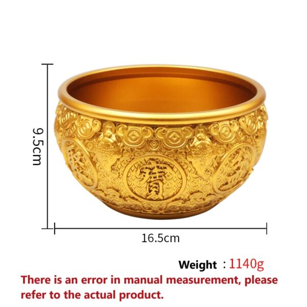 Brass Treasure Pot Incense Burner Golden Toad Wealth Attracting Ornament Money Pots - Large