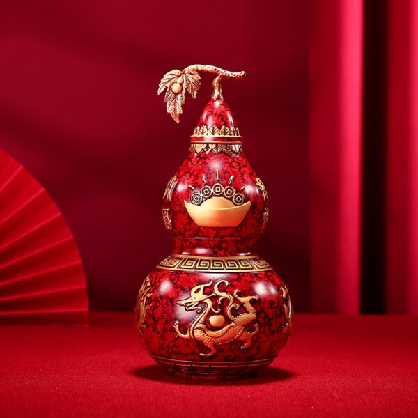 Brass Four Divine Beasts Gourd Auspicious Ornament