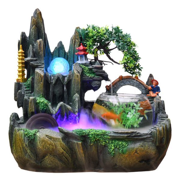 Rockery Water Fish Tank/ Botanical style Decoration Fortune Fountain