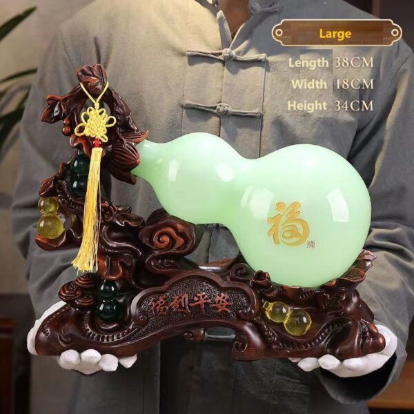 Glazed Jade Gourd Decoration - Large
