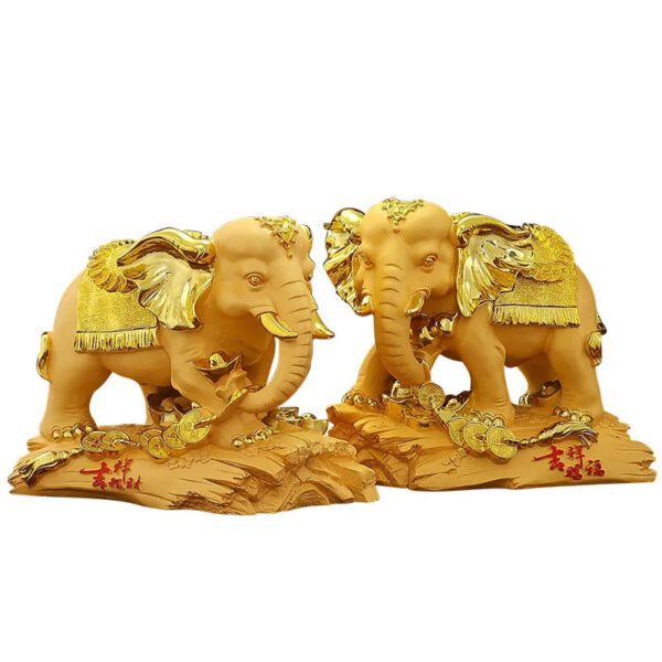 Sasquatch Elephant Ornament - A pair of sand gold