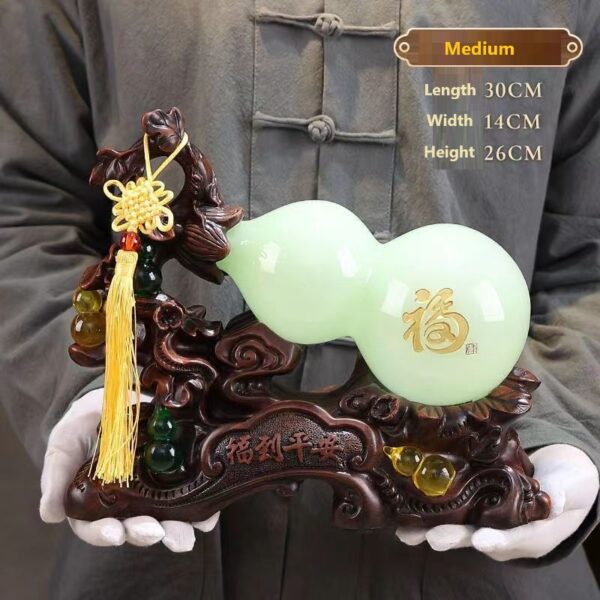 Glazed Jade Gourd Decoration - Medium