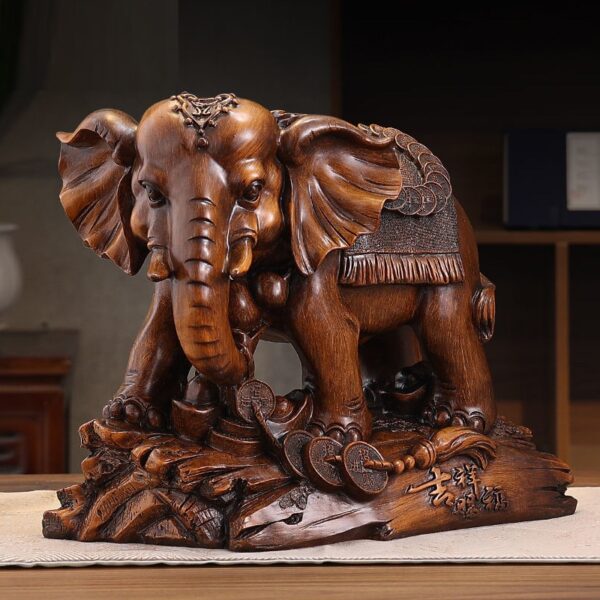 Sasquatch Elephant Ornament - Wood Grain Color